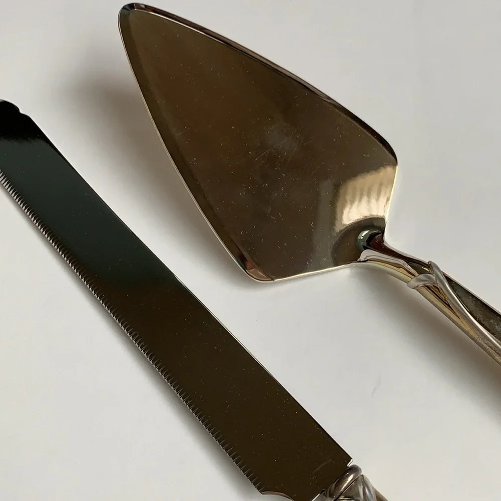 LENOX Like New Forevermore Heart 2 Piece Dessert Set Knife & Cake Serving